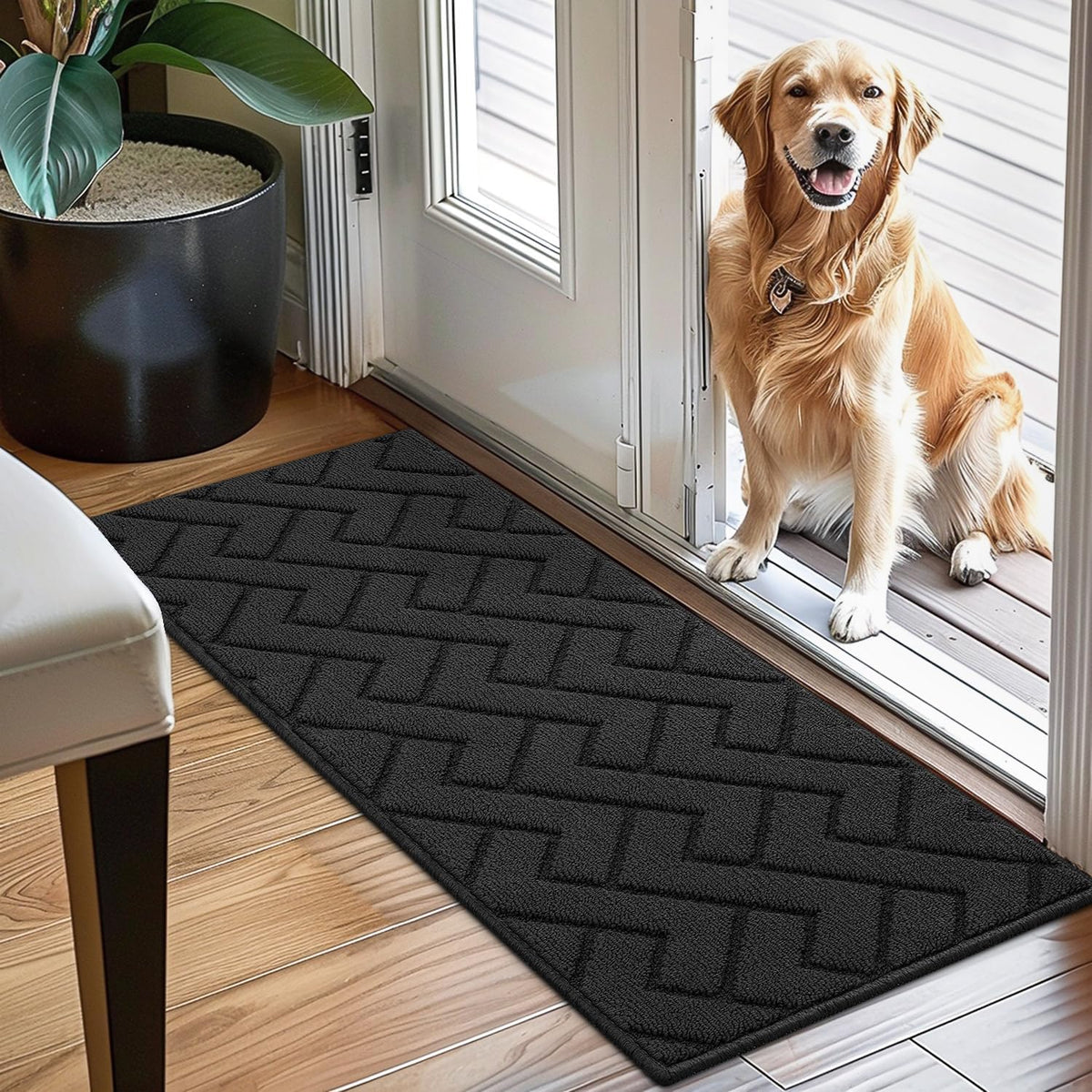 hicorfe Indoor Doormat,Front Back Door Mat Rubber Backing Non Slip Door Mats 20"x48" Absorbent