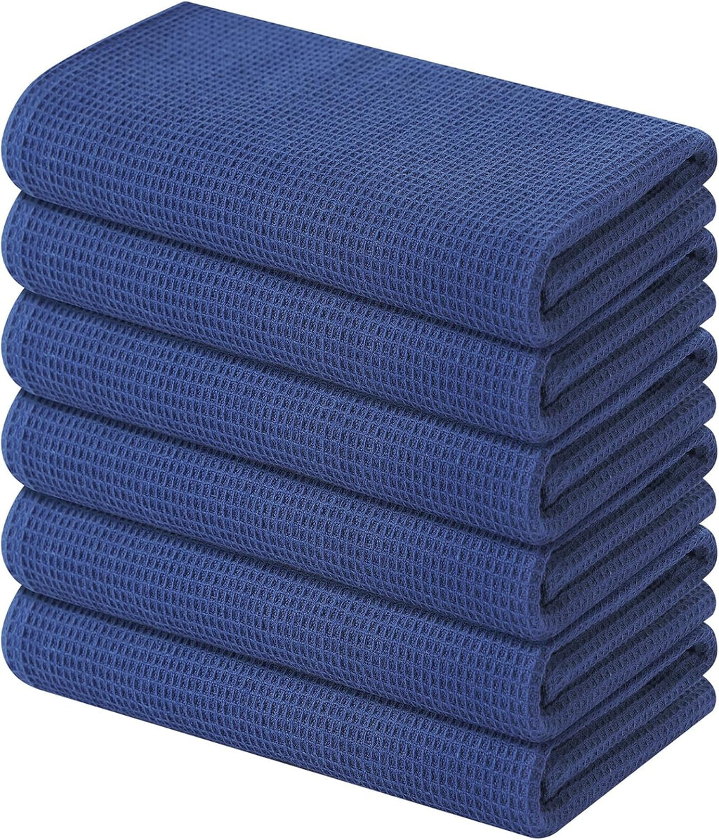 Homaxy 100% Cotton Waffle Weave Kitchen Towels - 6 Pack Soft and Absorbent Dish Towels - 16 x 26