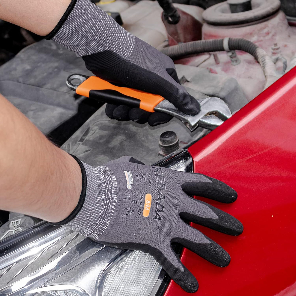 Kebada W2 Micro-Foam Coated Work Gloves, Touchscreen Working Gloves with Grip, Idea for Package