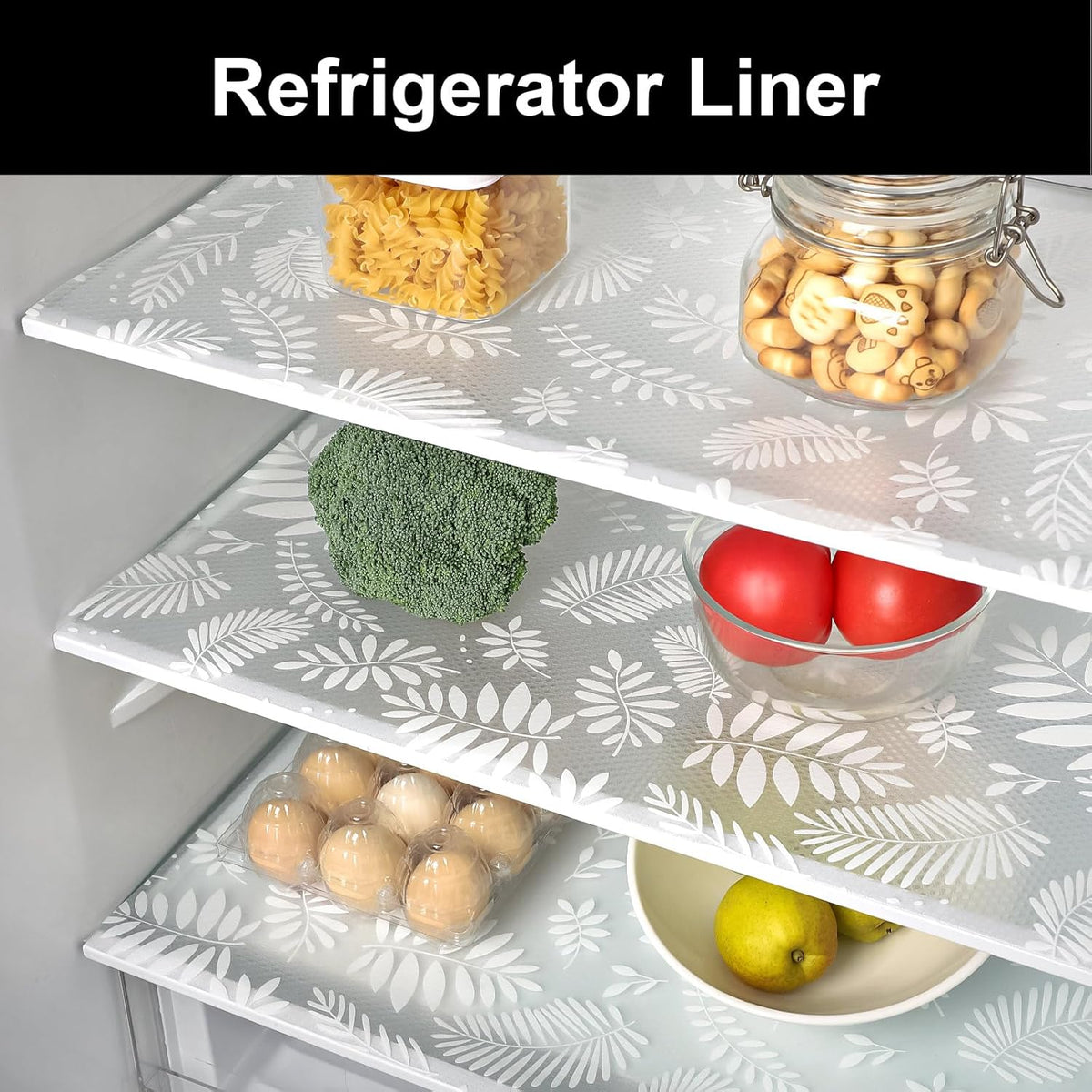 Cooyes Shelf and Drawer Liners for Kitchen Cabinets, Non Adhesive Cabinet Liner, EVA Waterproof