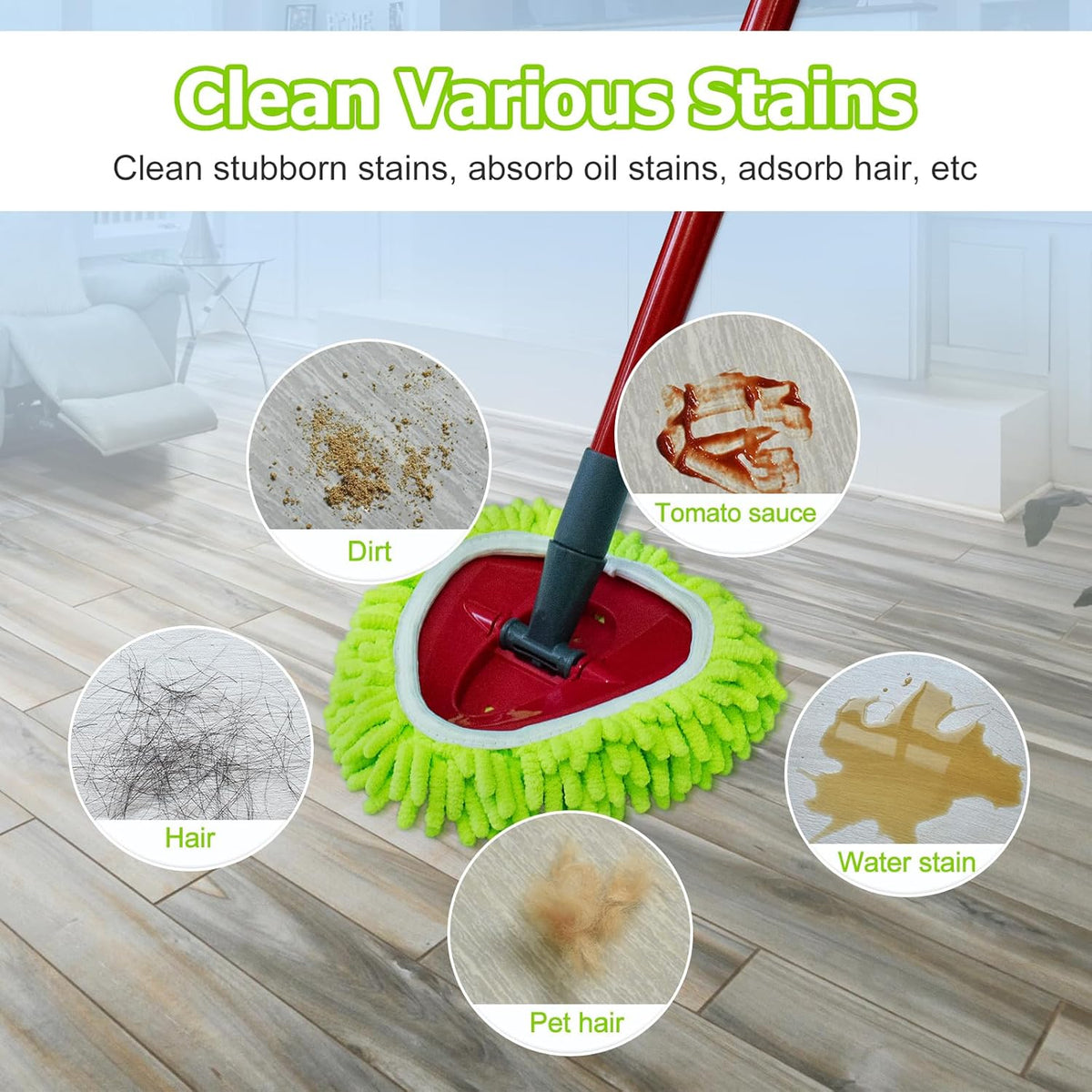 Mop Replace Heads for Ocedar Mop Heads Replacements Easywring 1-Tank System,Spin Mop Replacement