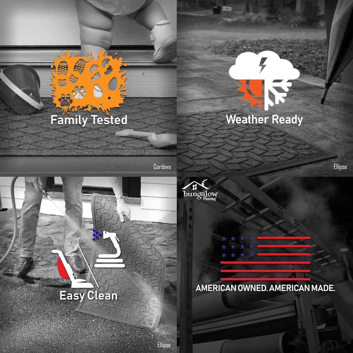WaterHog Heavy Duty Doorway Mat, 3' x 5', Made in USA, Durable & Skid-Resistant Entryway Mat