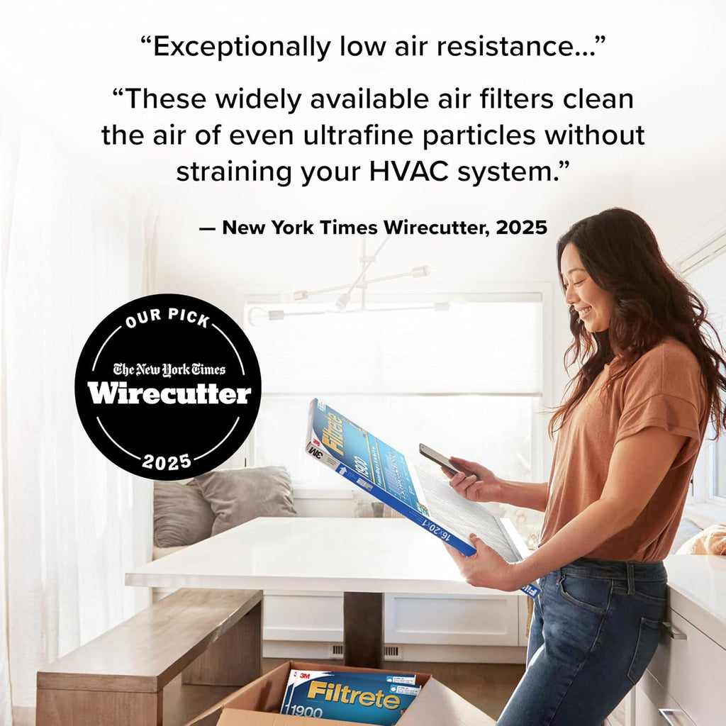 Filtrete 23.5x23.5x1 AC Furnace Air Filter, MERV 13, MPR 1900, Premium Allergen, Bacteria&Virus