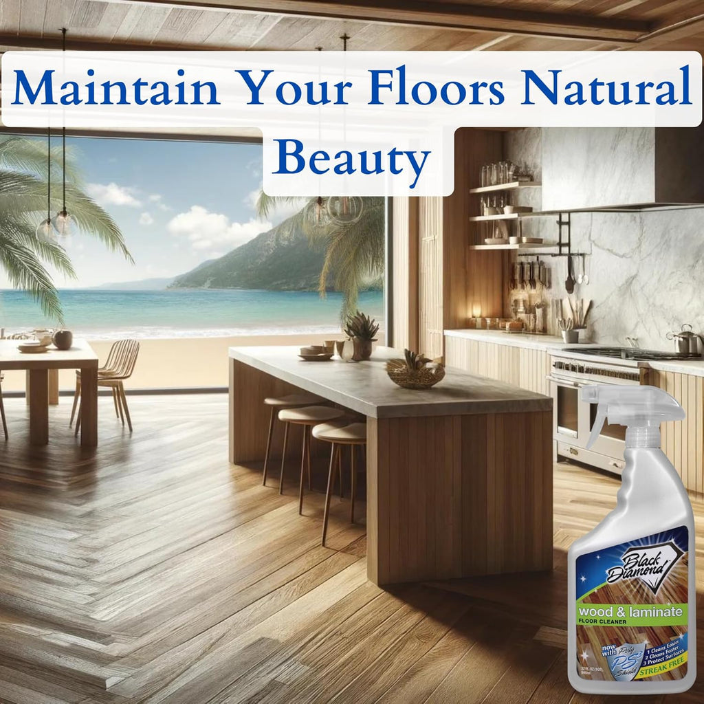 Black Diamond Stoneworks Wood & Laminate Floor Cleaner- Ready to Use Non-Toxic No-Rinse Formula