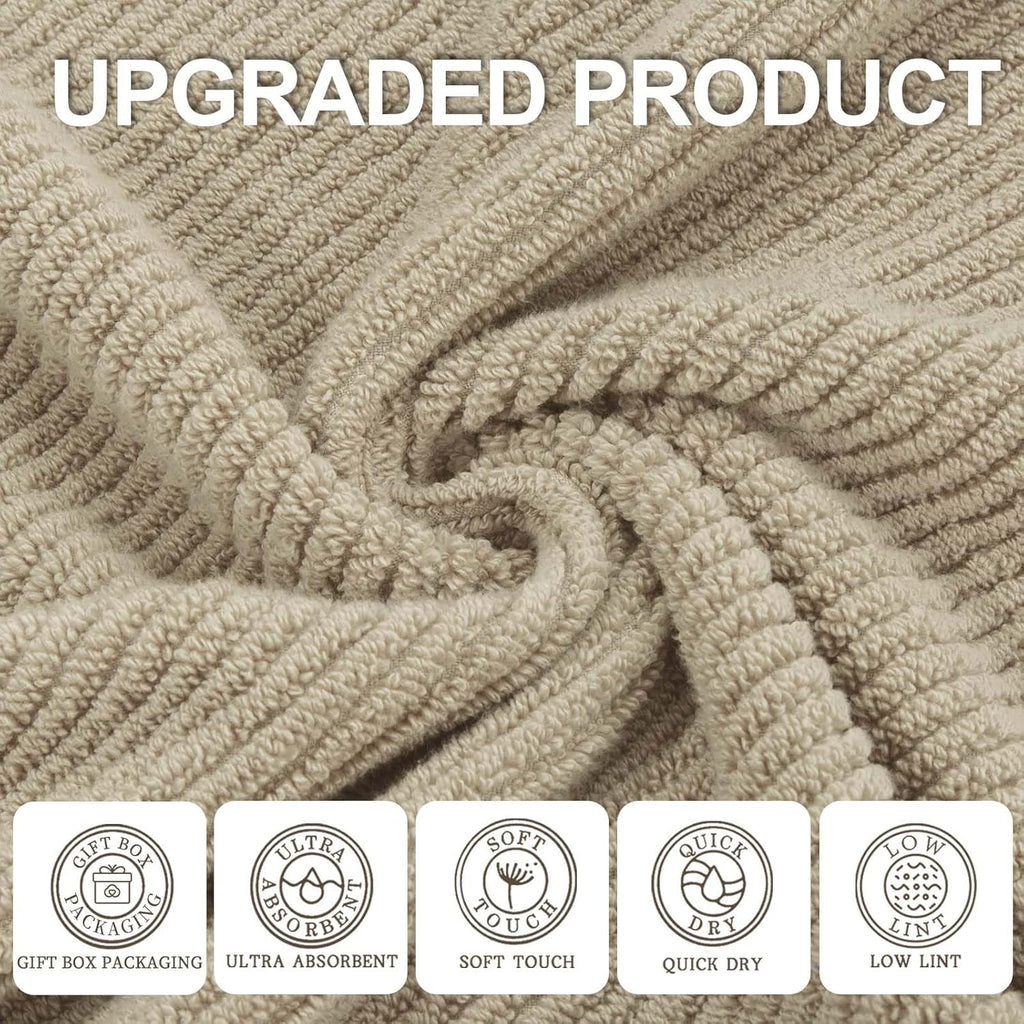 VOOVA & MOVAS Bath Towels Set of 4, Large 30" x 56" - 100% Cotton | Quick Dry | Light Weight |