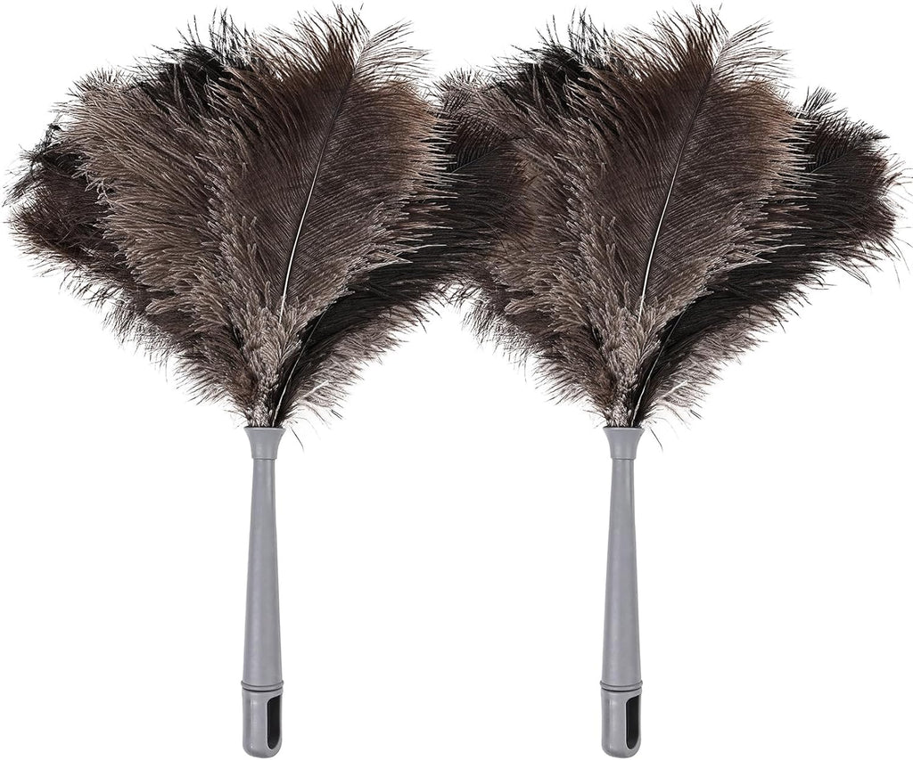 Feather Duster-Genuine Ostrich Feathers,Anti-Static,Reusable Eco-Friendly Handheld Cleaning for
