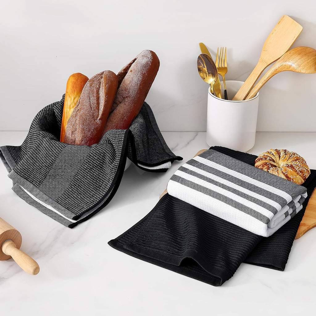 Homaxy Premium Kitchen Towels(18”x 28”, 9 Pack), Large Cotton 380 GSM Kitchen Hand Towels, Soft and