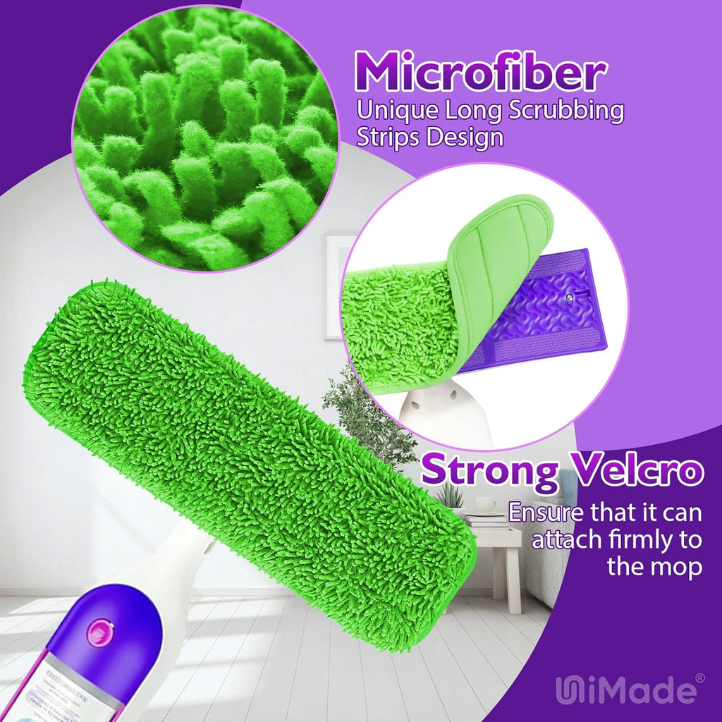 Reusable Mop Pads for Swiffer PowerMop, 8 Pack Microfiber Mop Pad Refill with Scrubber Strips for