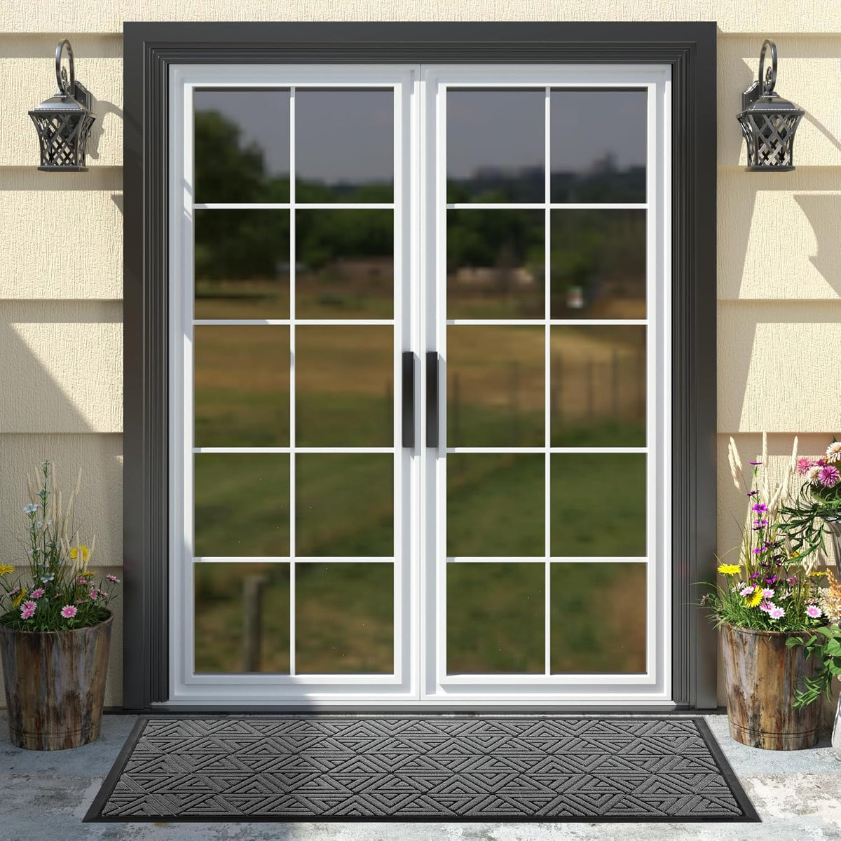 Yimobra Large Door Mat 47x24, All-Weather Waterproof Non-Slip Welcome Matt Outdoor, Heavy Duty Non