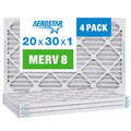 Aerostar 20x30x1 MERV 8 - 4 Count - High Efficiency Pleated HVAC, Furnace & Air Conditioner Filters