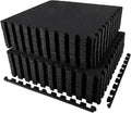 AIRHOP 0.56in Thick 96 Sq Ft Exercise Equipment Mats, 24 Tiles Upgraded Rubber Top with High