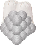 Kenning 26 Pieces Wool Dryer Balls Set, 24 Reusable Dryer Balls with 2 Muslin Bags Fabric Softener