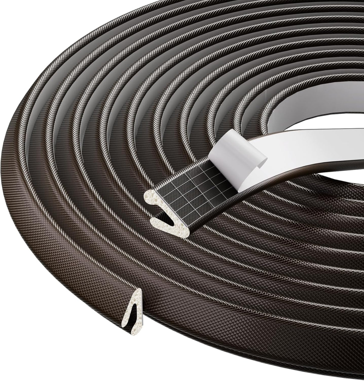 V Shape Foam Weather Stripping Door Frame Seal Strip 33FT Brown, Draft Stopper, Insulation Winter