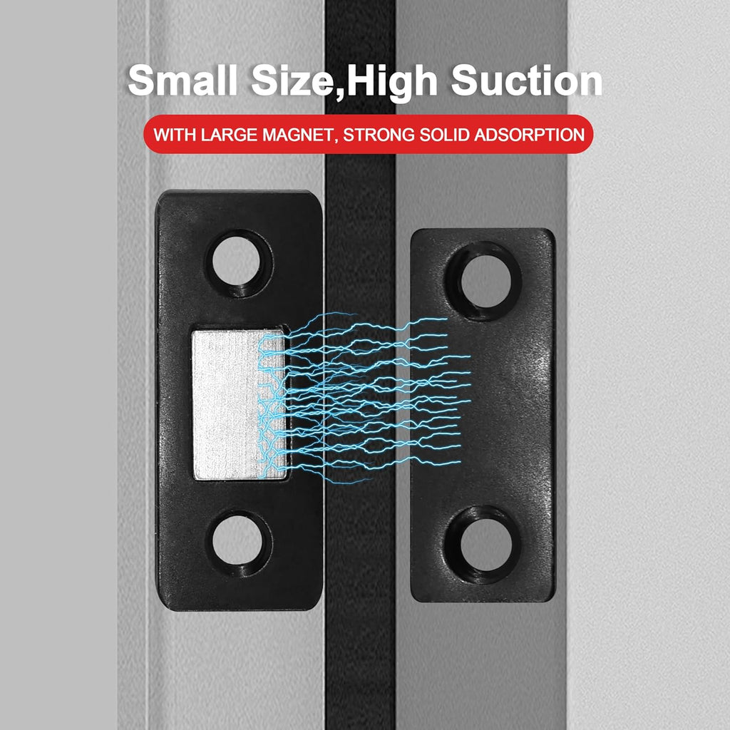 Cabinet Magnetic Catch, 20 Pack Black Ultra Thin Magnetic Cabinet Door Catch, Adhesive Cabinet