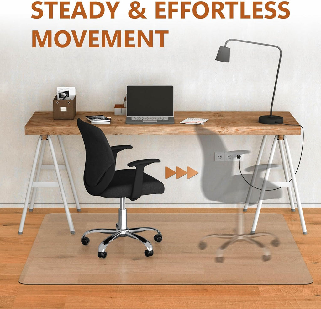 Office Chair Mat for Hardwood Floor- 44" x 58" Clear Desk Computer Chair Mat for Hard Wood/Tile