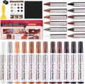 DEWEL Wood Furniture Markers & Filler Sticks Repair Kit, New Improved 12 Colors Touch Up Markers