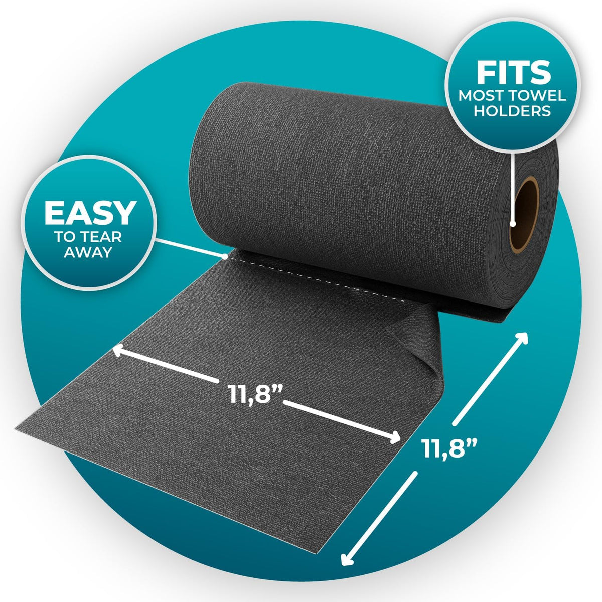 100 Pack Microfiber Cleaning Cloth Roll - Tear Away Reusable Paper Towels Washable, 11.8" Ultra