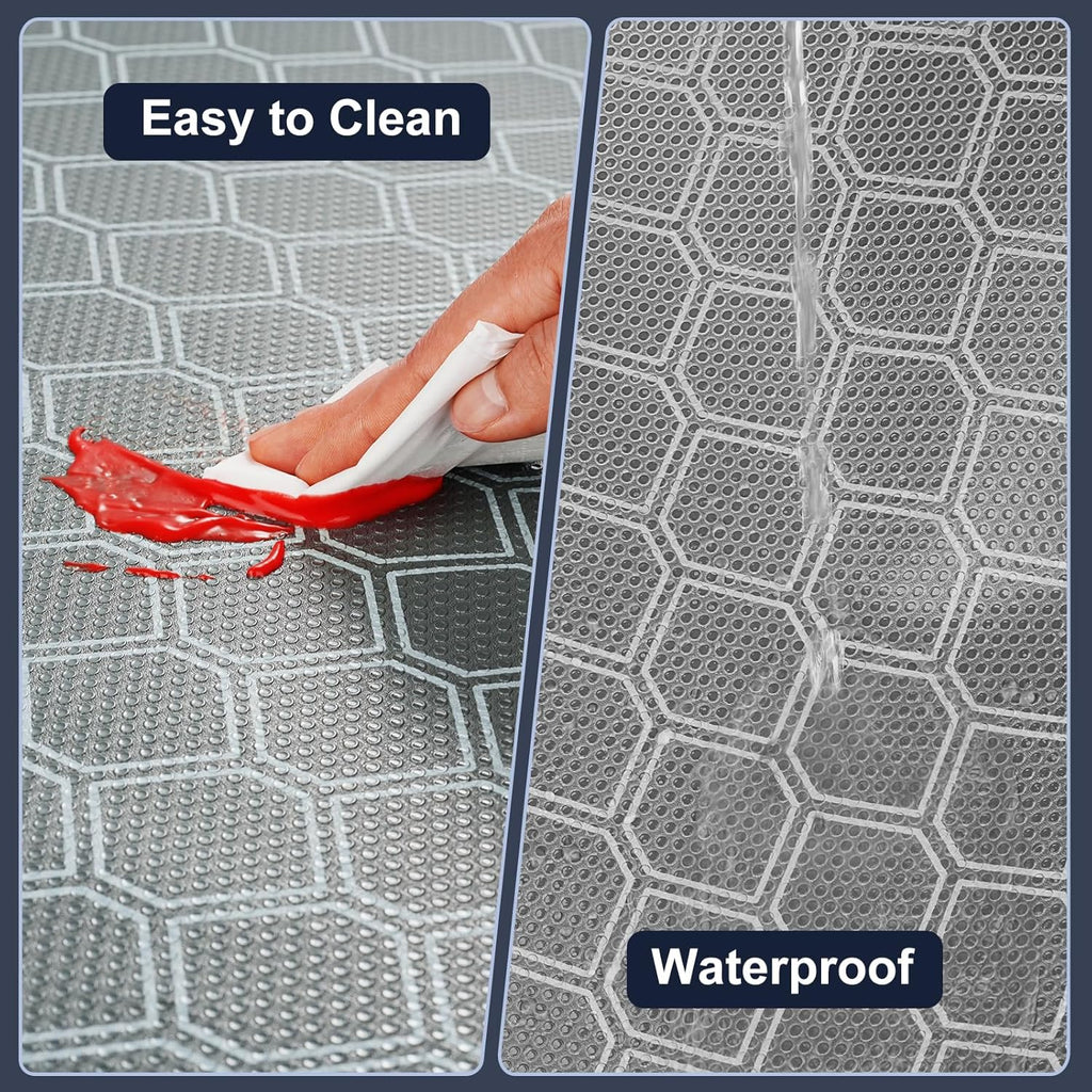 Non Adhesive Shelf Liner, Waterproof Drawer Liners for Kitchen Cabinet Refrigerator, No Slip
