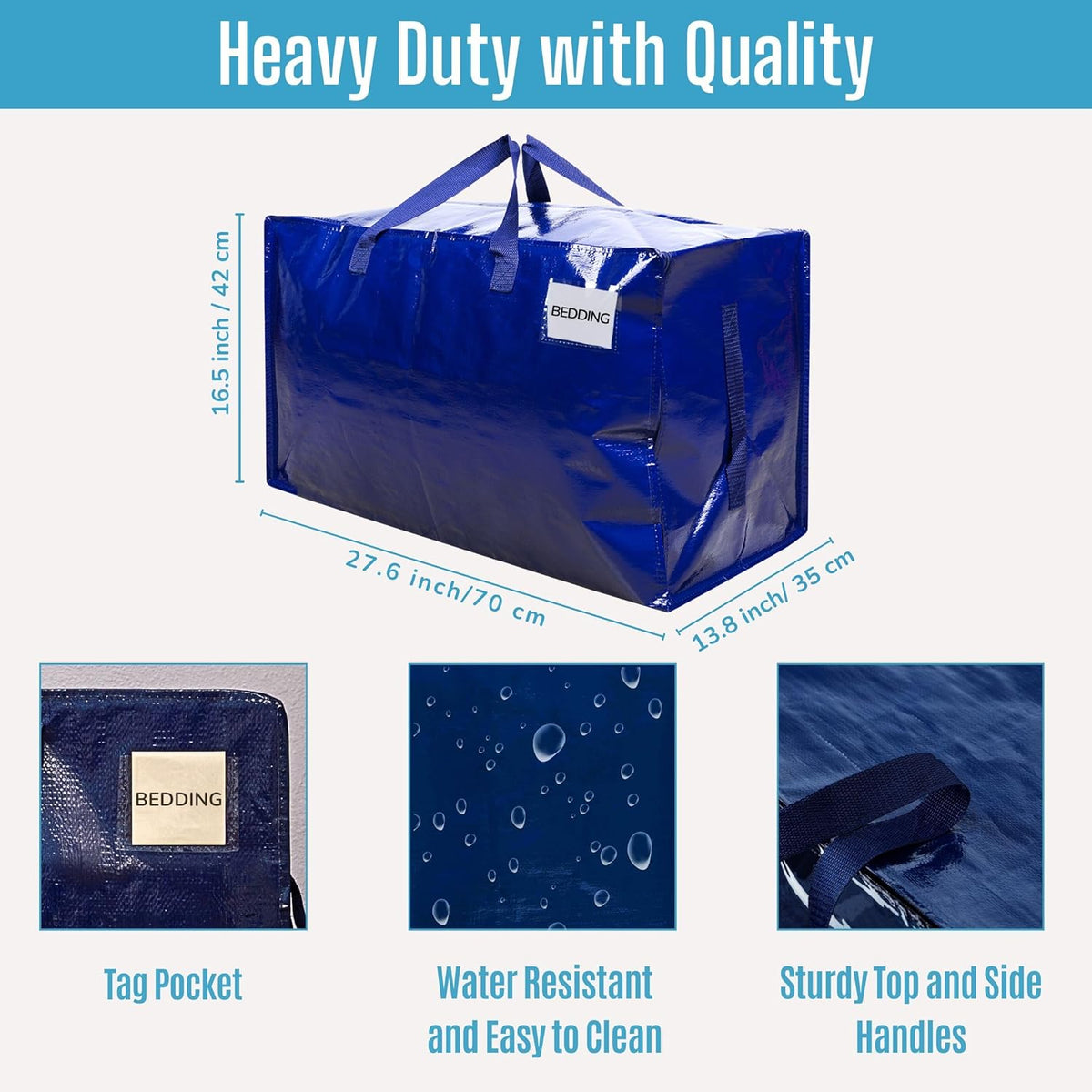 VENO 8 Pack Moving and Storage Bags, Heavy Duty, Alternative to Moving Boxes, Large Packing Totes