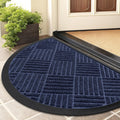 Smiry Half Circle Front Door Mat Outside Entrance, Heavy Duty Outdoor Indoor Natural Rubber