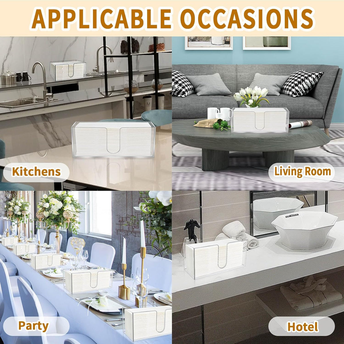 1Pack Acrylic Countertop Paper Towel Holder, Paper Towel Dispenser Countertop/Acrylic Napkin