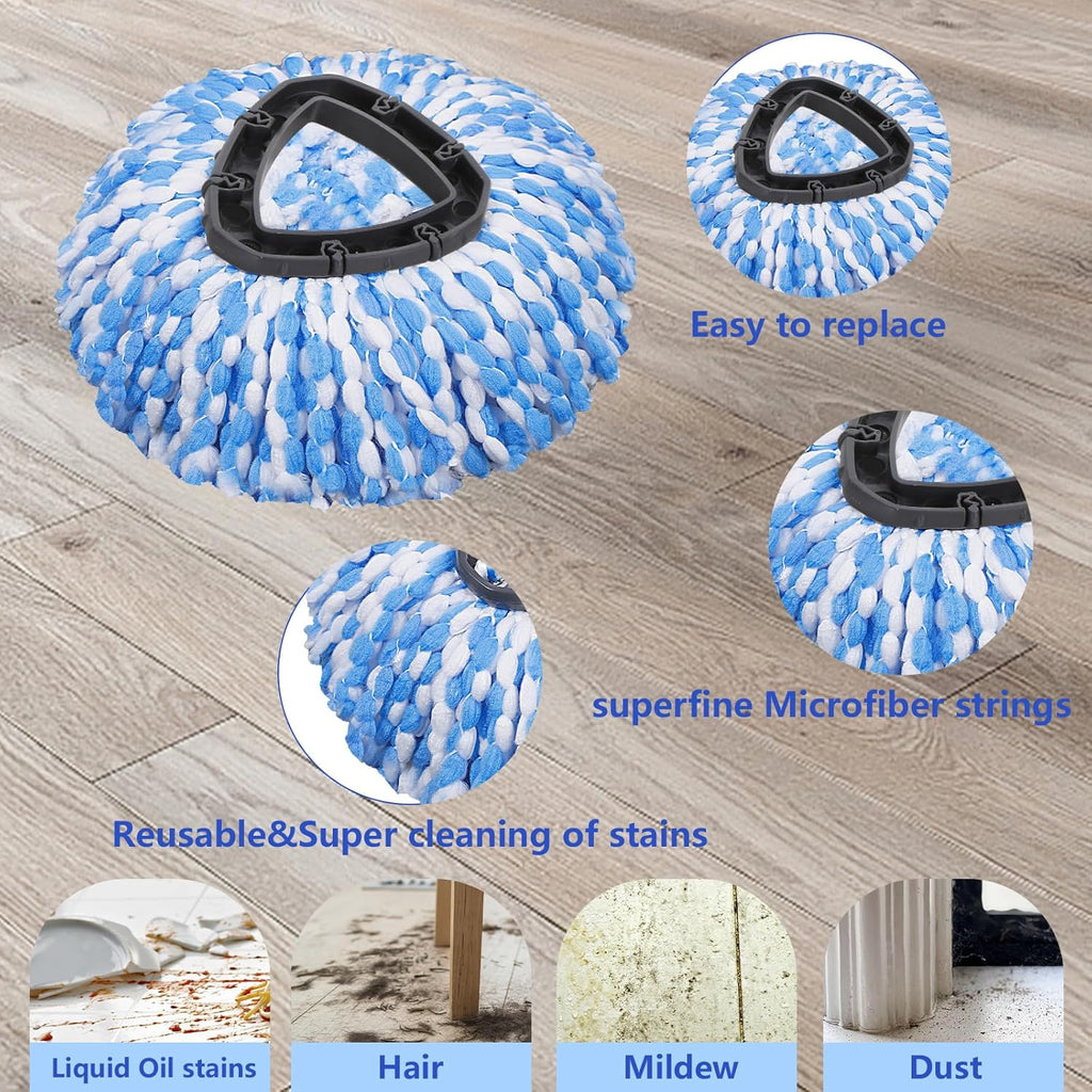 Mop Replacement Heads 6 Pcs & 1 Scrub Brush & 1 Base Combo,Spin Mop Replacement Head for Ocedar