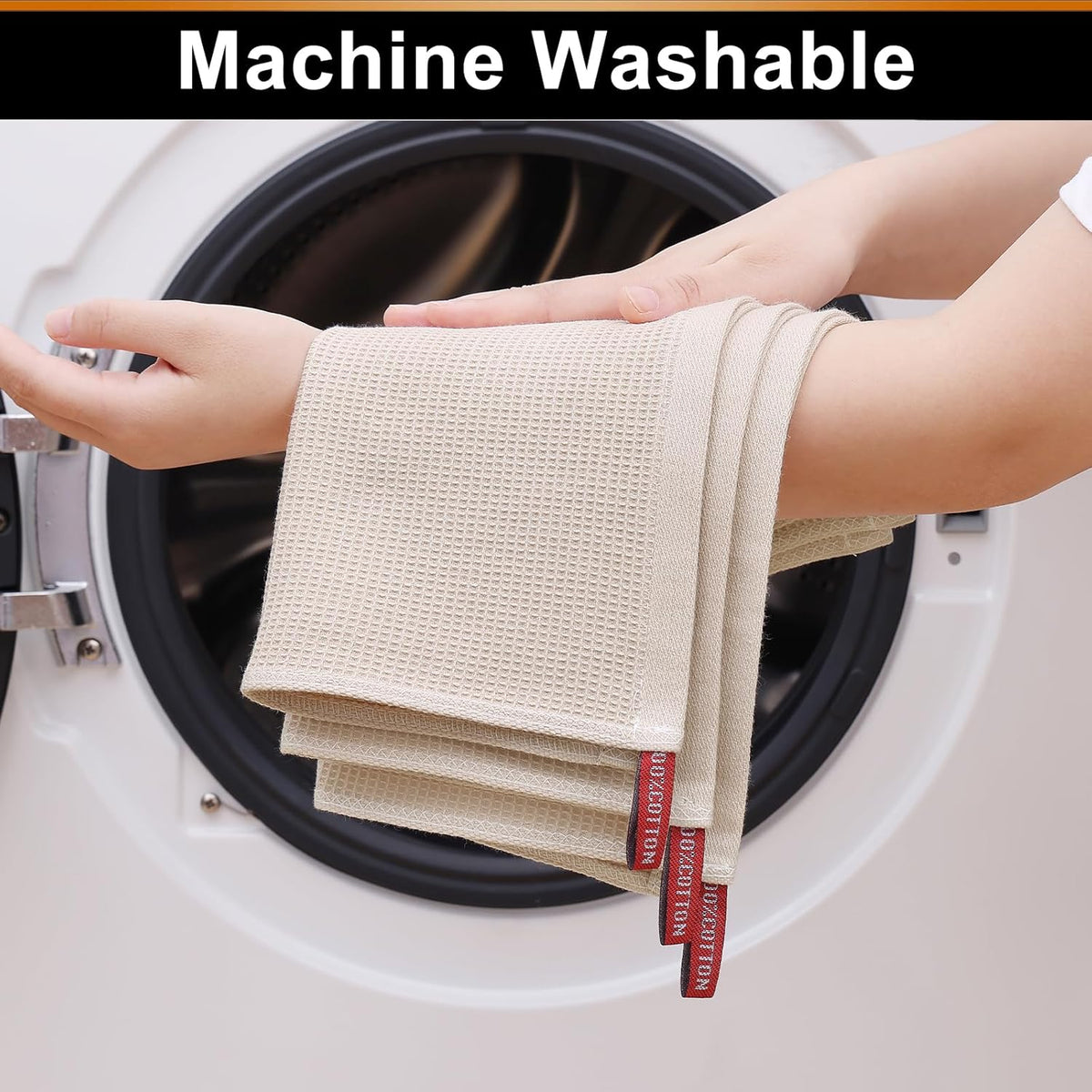 Homaxy 100% Cotton Waffle Weave Dish Cloths - 6 Pack Soft and Absorbent Dish Towels - 12 x 12