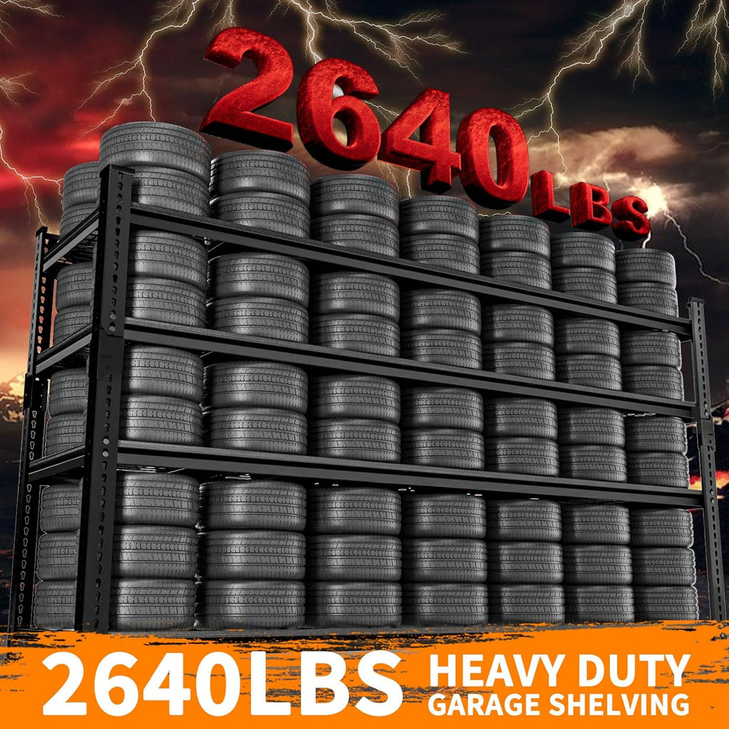 Storage Shelves Heavy Duty 2 PCS, 60"L x 24"W x 60"H Garage Wire Shelving Unit Loads 2640LBS