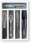 BINO | 5-Slot Silverware Organizer | Small - White Cutlery Tray Organizer | Silverware Storage for