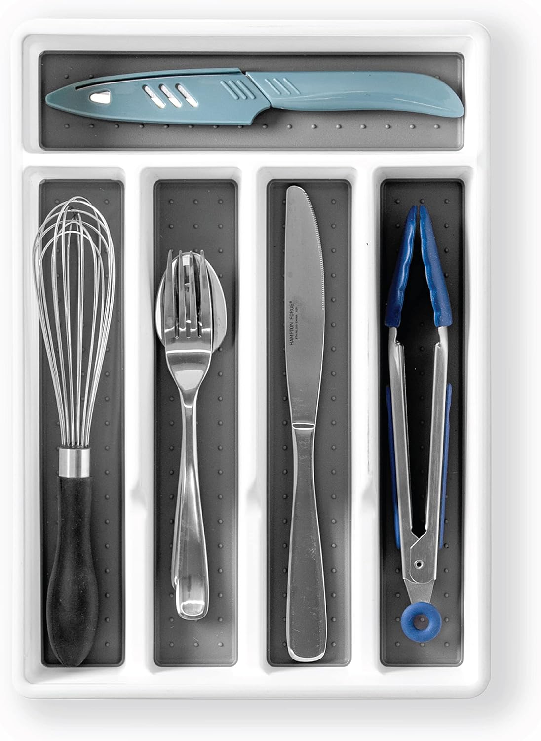 BINO | 5-Slot Silverware Organizer | Small - White Cutlery Tray Organizer | Silverware Storage for