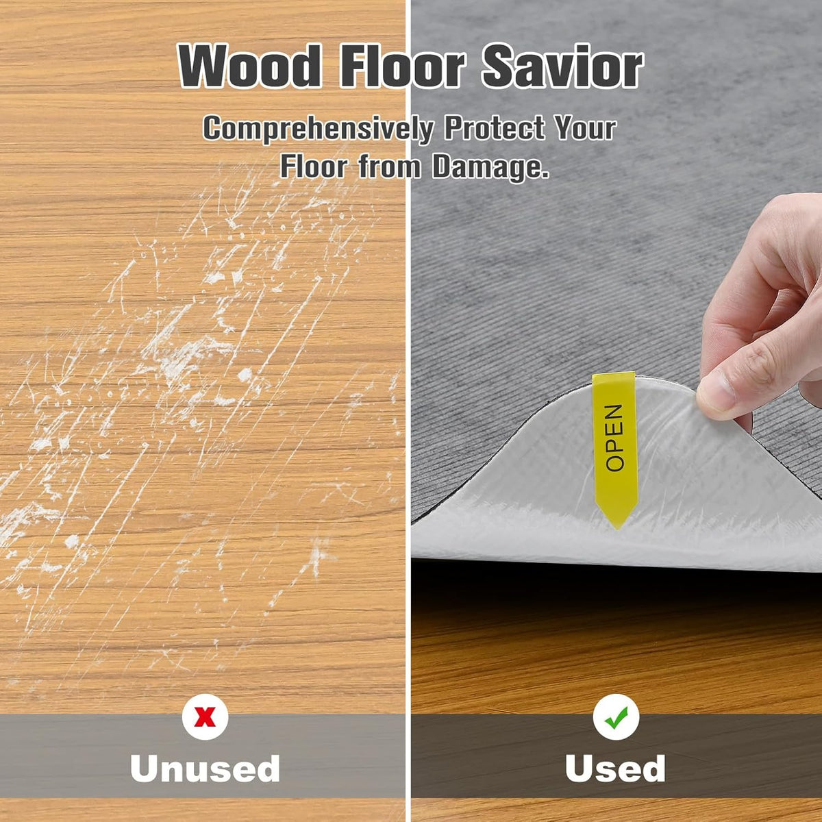Placoot Desk Chair Mat for Hardwood Floor Corduroy Surface 1/6" Thick 55"x35" Office Chair Mat for