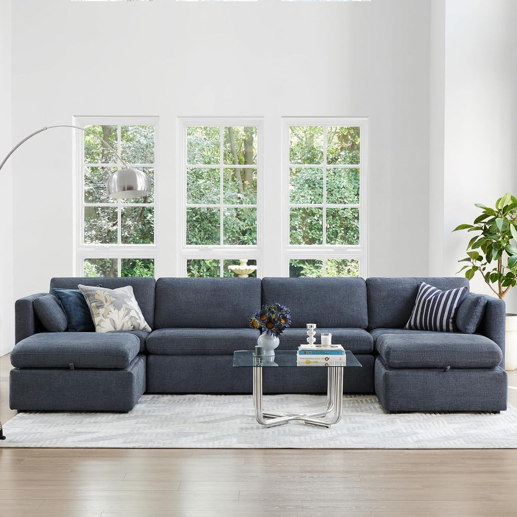 CHITA Oversized Modular Sectional Fabric Sofa Set, FSC Certified Extra Large U Shaped Couch