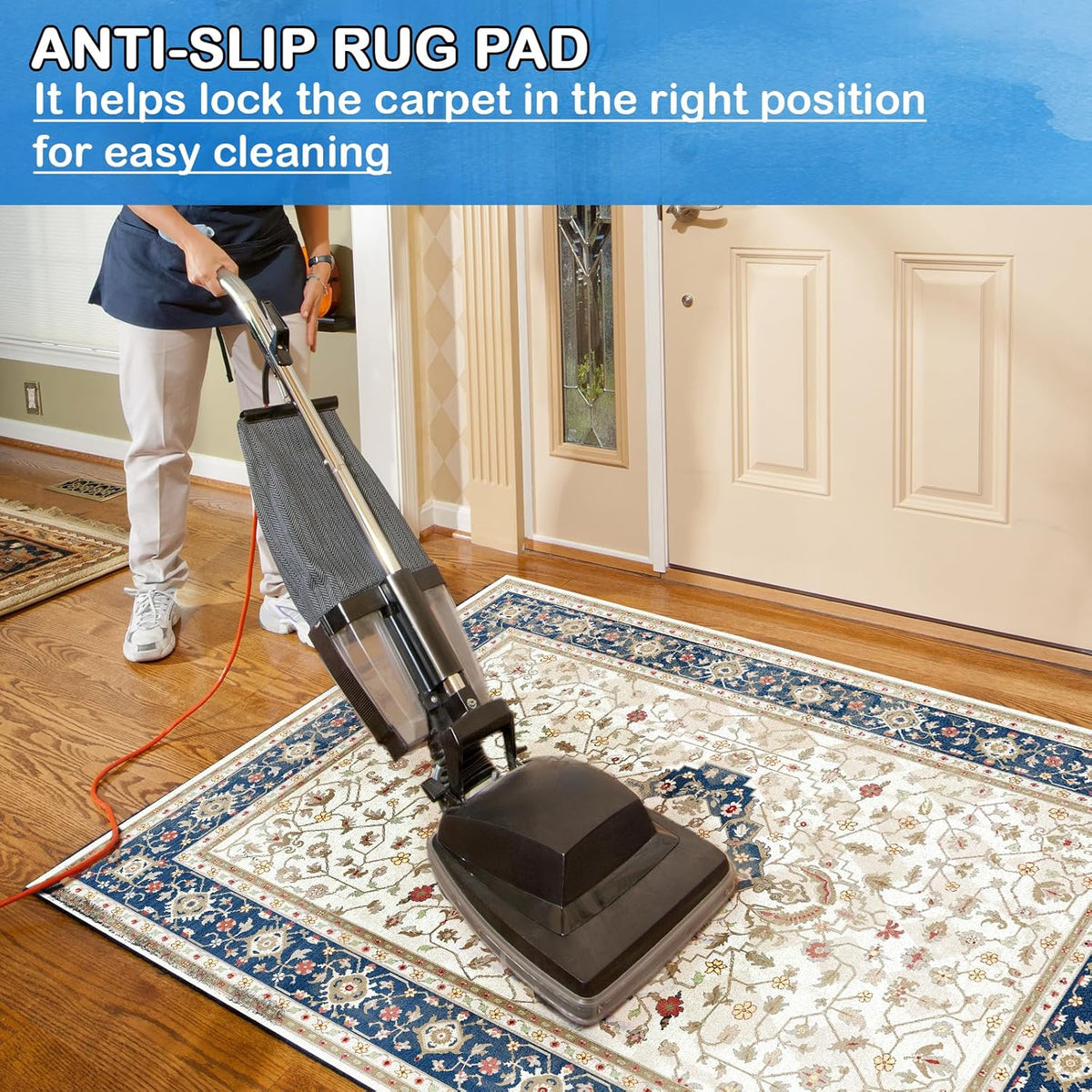Non-Slip Rug Pads 5 x 7 ft, 100% Waterproof Extra Large Area Rugs Non Skid Rug Pad for All Floors
