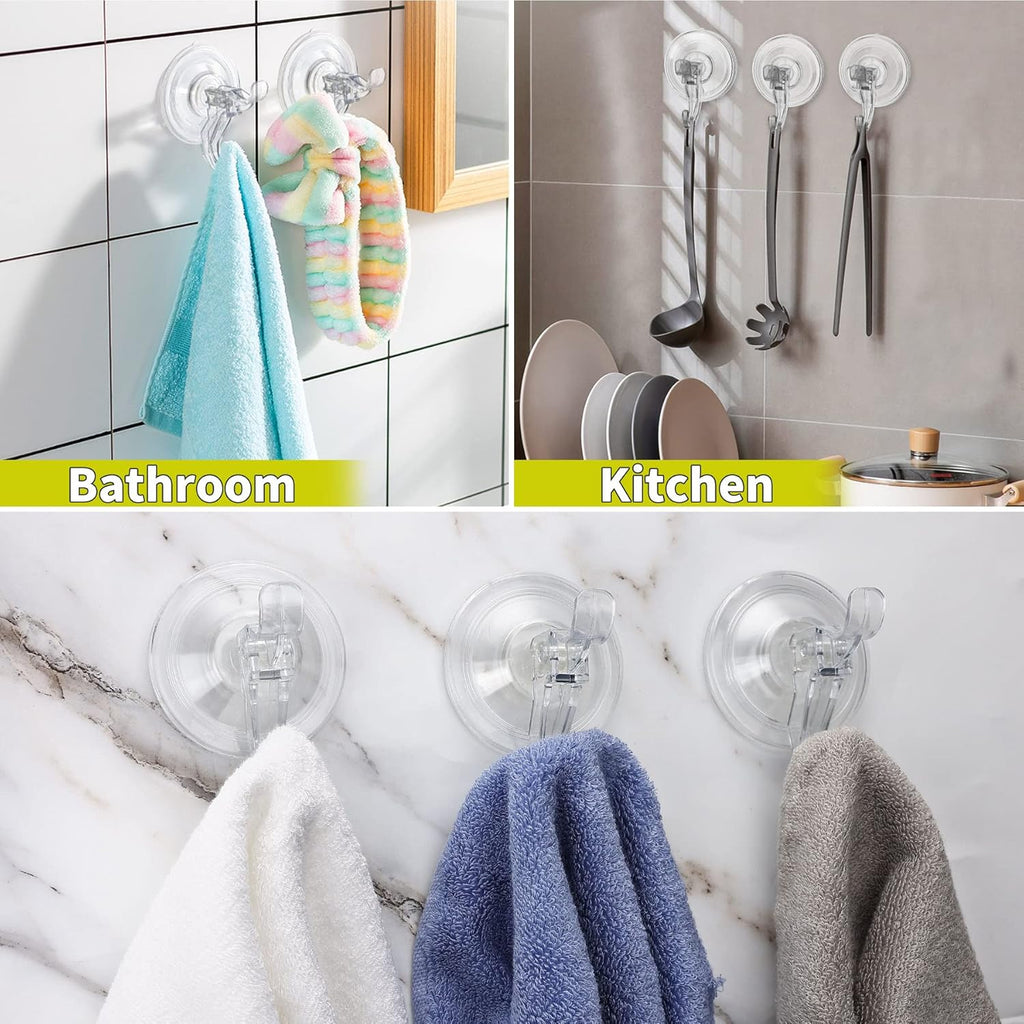 Antimbee Suction Cup Hooks, 10 Pack Reusable Suction Cup Hangers, Removable Small Suction Cups with