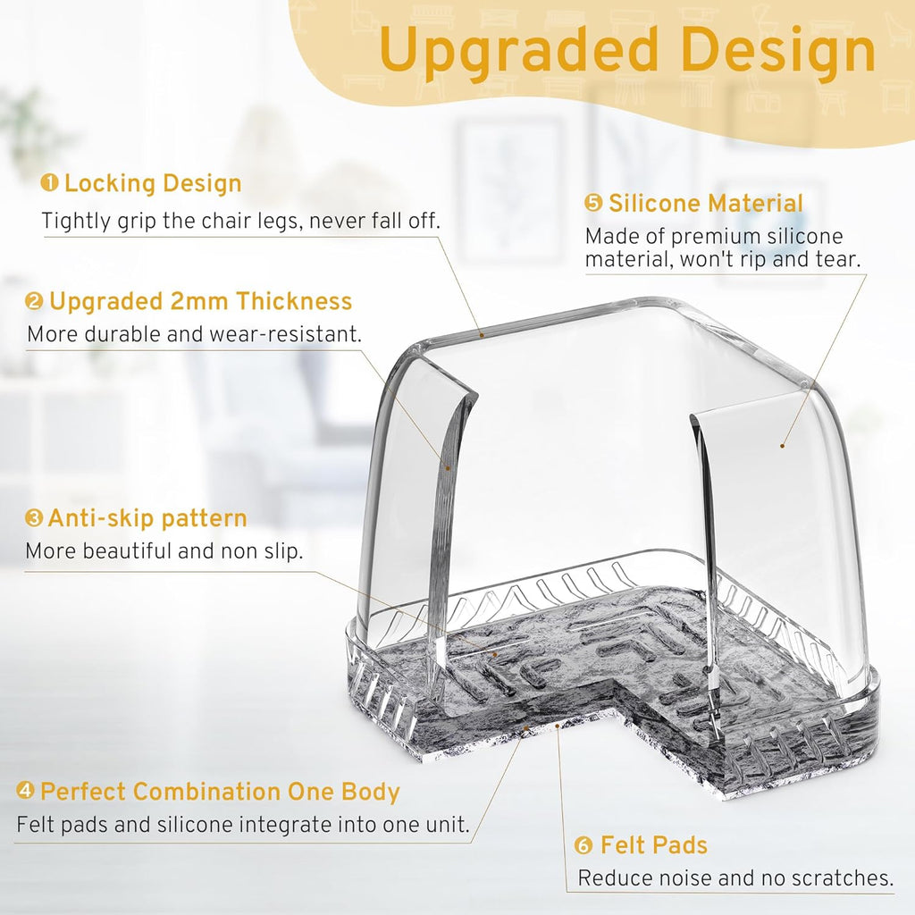 24PCS Extra Small Chair Leg Floor Protectors, Furniture Sliders, Chair Leg Protectors for Hardwood