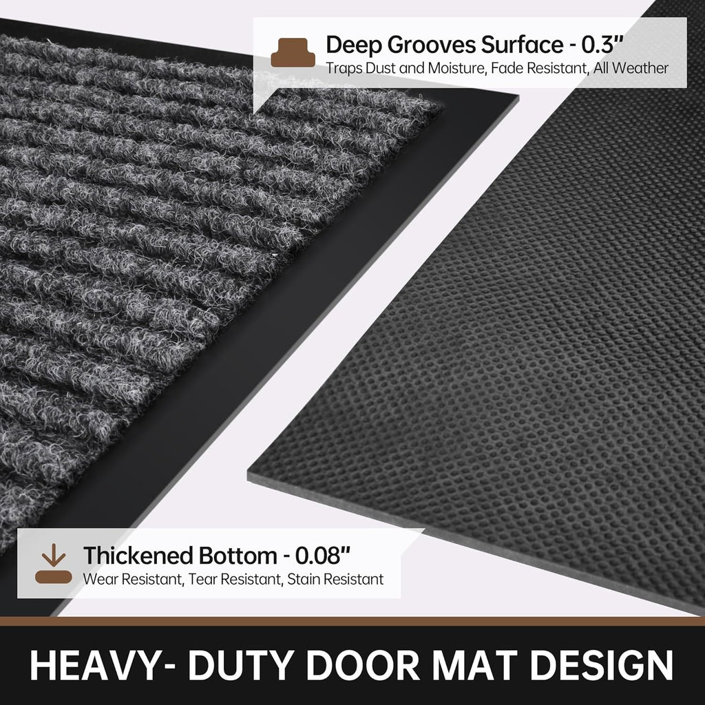 Front Door Mat, 10' x 36" Heavy Duty Indoor Outdoor Doormat, Non-Slip Welcome Mats for Entryway