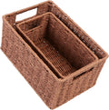 HOONEX Woven Baskets for Storage, Paper Rope Baskets with Sturdy Metal Wire Frame, Baskets for