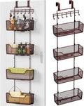 HapiRm Over The Door Organizer - Hanging Door Organizer with 4 Metal Large Capacity Baskets and