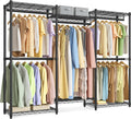 SONGMICS Heavy-Duty Clothes Rack, Garment Rack, Portable Closet, 68.7-Inch Wide Clothing Rack with
