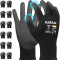 Kebada W1 Work Gloves for Men and Women, PU Coated Safety Gloves with Grip, Touchscreen, Ideal for