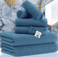 VOOVA & MOVAS Blue Towels Bathroom Sets, 100% Cotton | Lightweight | Soft | Quick Dry | Thick