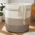 OIAHOMY 100L Laundry Hamper - Storage Basket with Handles, Decorative Woven Basket for Living Room