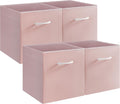 StorageWorks Pink Storage Cubes, 13x13 Storage Cube Bins with Handle, Cube Storage Organizer Bins