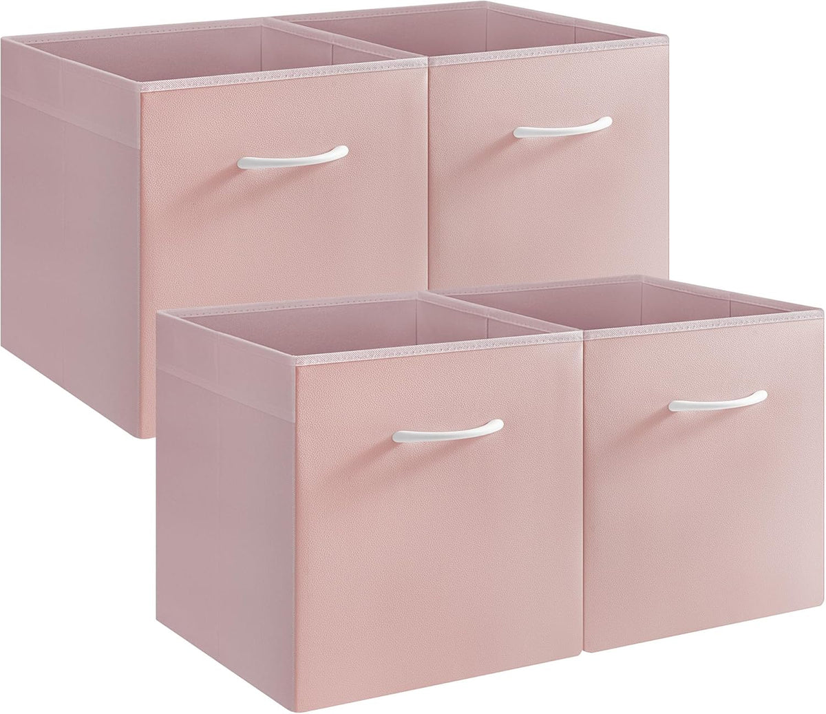 StorageWorks Pink Storage Cubes, 13x13 Storage Cube Bins with Handle, Cube Storage Organizer Bins