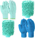 6 Pcs Microfiber Dusting Mitt Gloves Microfiber Washable Dusting Gloves Car Wash Mitt for Leaf
