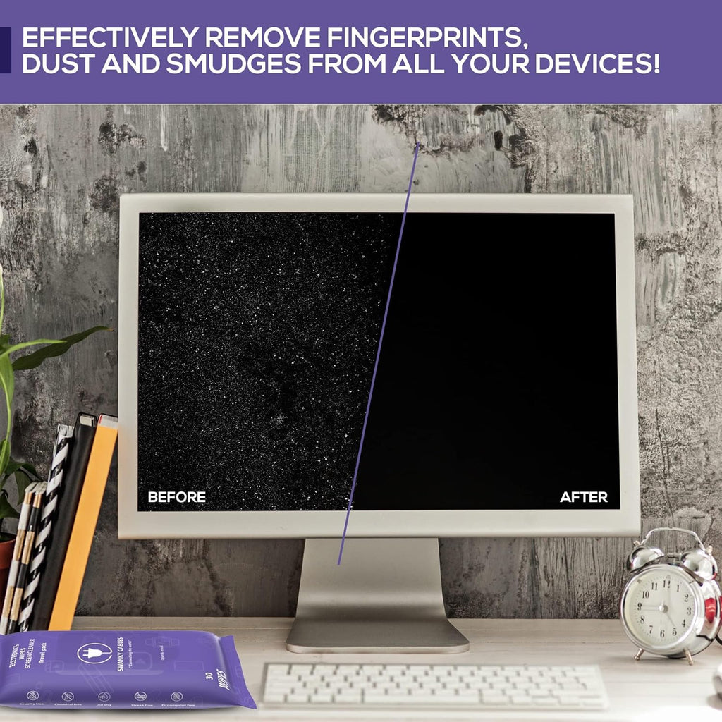 Screen Cleaner Wipes: Electronic Wipes for Screens - Computer Screen Wipes for Lens, Phone, Tv