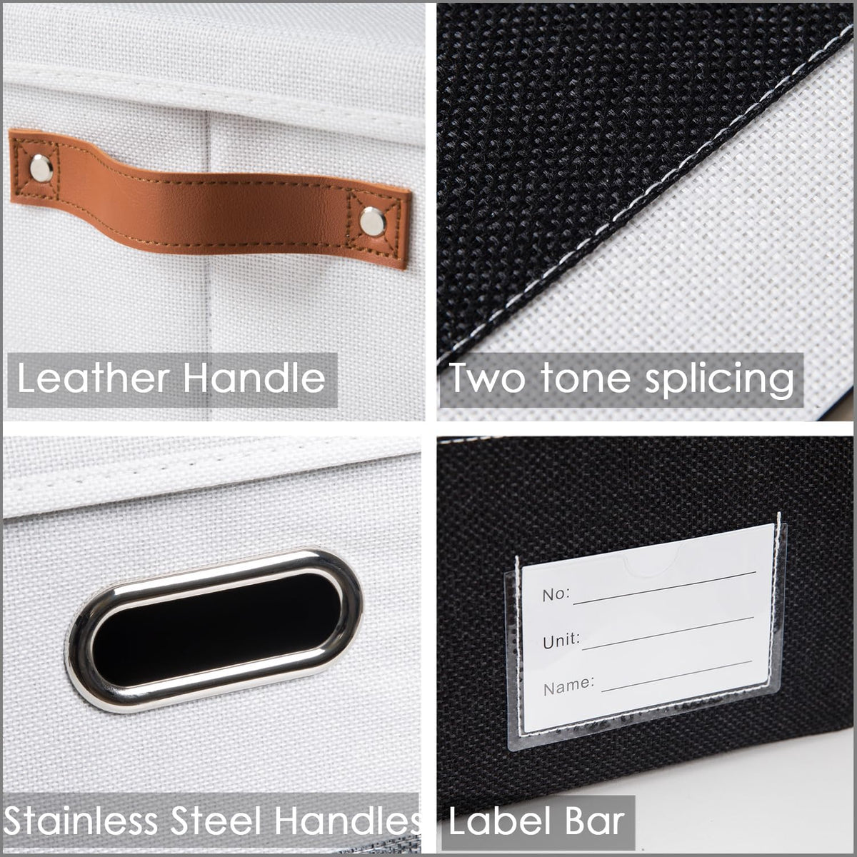 PRANDOM Foldable Storage Bins with Lids [3-Pack] Fabric Collapsible Storage Boxes Baskets Cubes