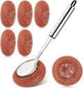 5 Pcs Copper Coated Scourers Copper Scrubbing Pads Scouring Pads 1 PC Steel Wool Scrubber Dish