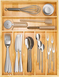Flatware Organizer Silverware Drawer Organizer - 7 Slots Bamboo Cutlery Tray Multipurpose kitchen