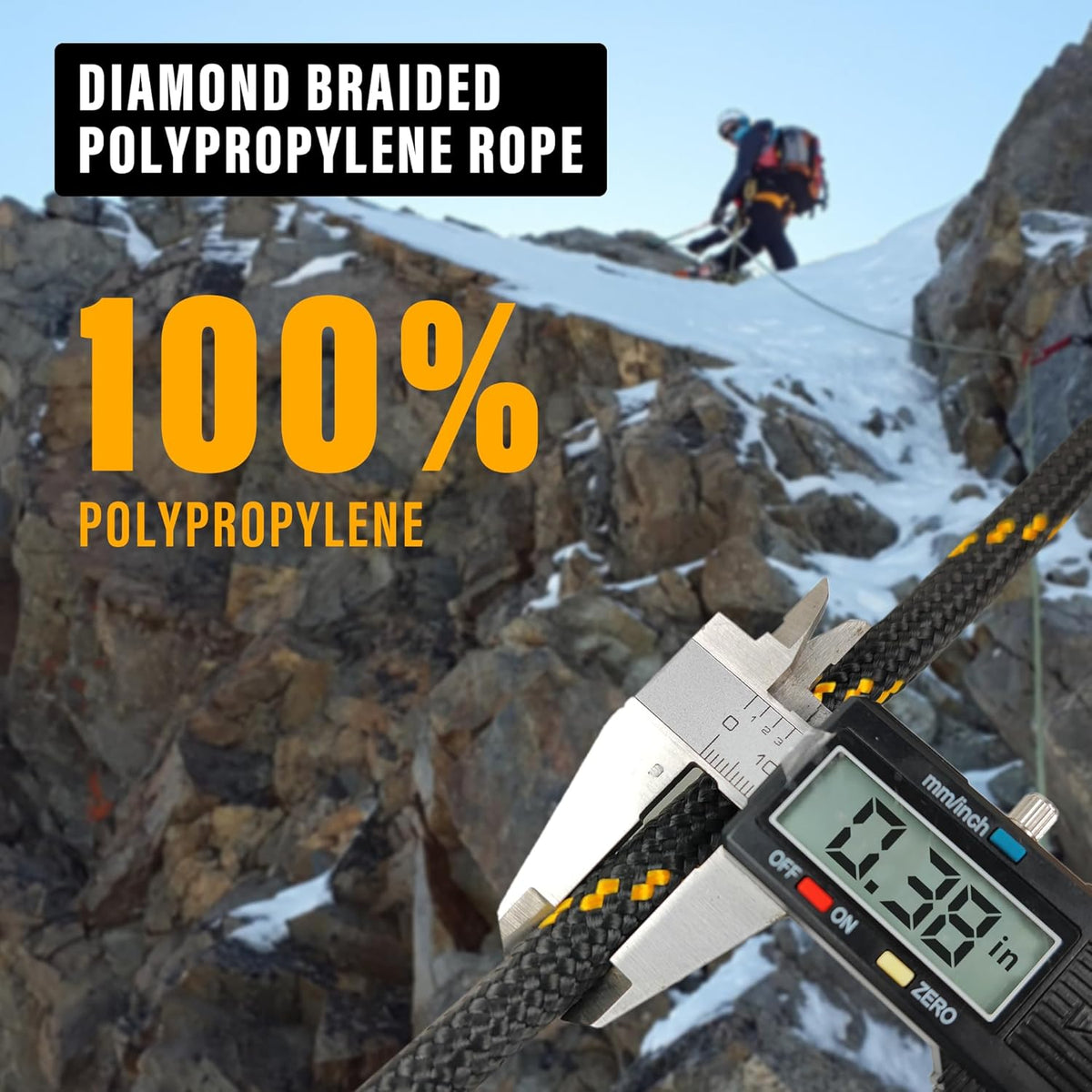 Diamond Braided Polypropylene Rope Nylon Rope Mix Thick Heavy Duty Ropes 5/32'' 66ft 3Packs High